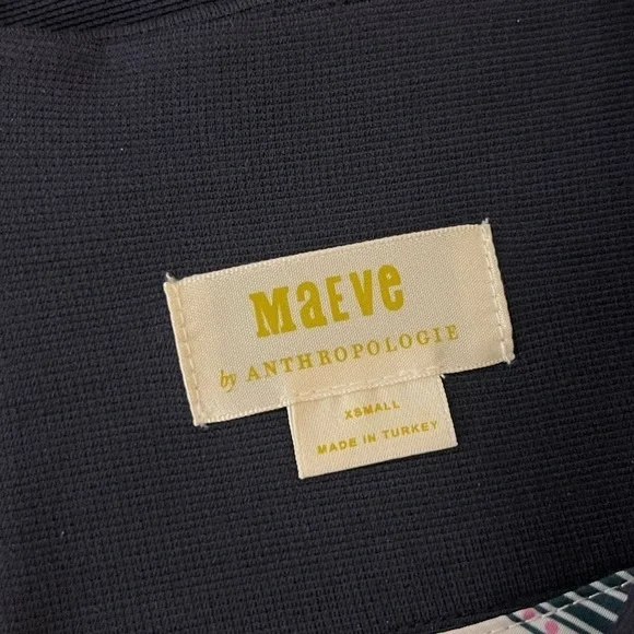 Maeve Anthropologie Navy Stretch Skirt High Waist Pockets Structured XS - Picture 5 of 7